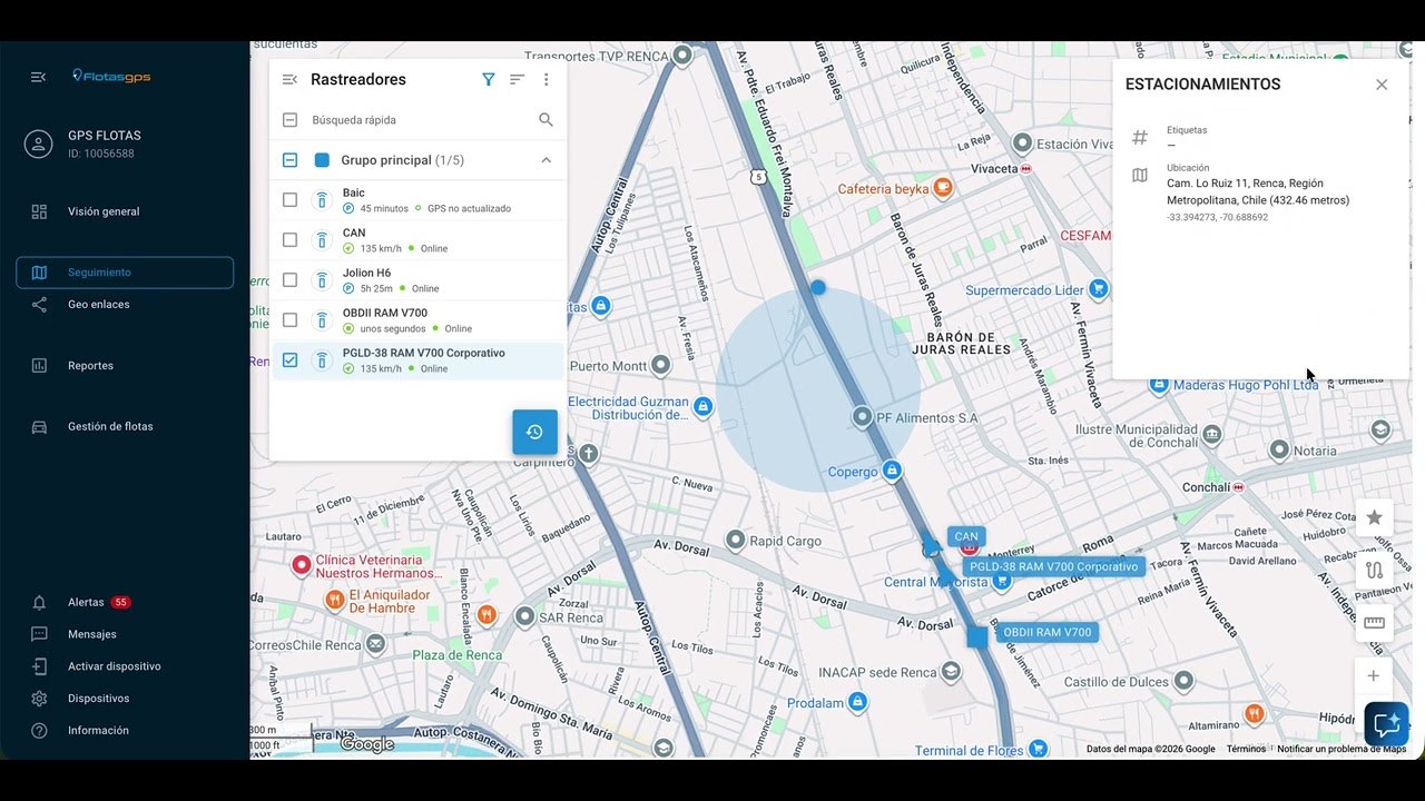 Geocercas: control automático de zonas en el mapa